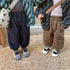 Children's Cotton Pants Loose Checkerboard Casual Pants